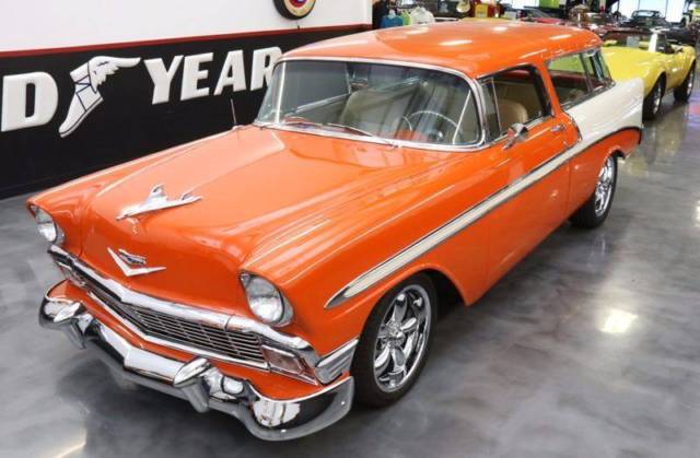 1956 chevrolet nomad 8417 miles orange and white wagon 350 v8 automatic
