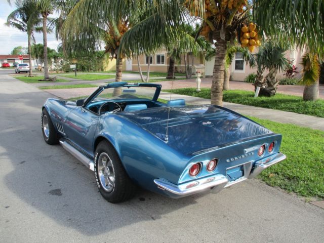 1969 corvette convert, 2 tops, 4-spd, #'s matching car, no reserve, $40k invest