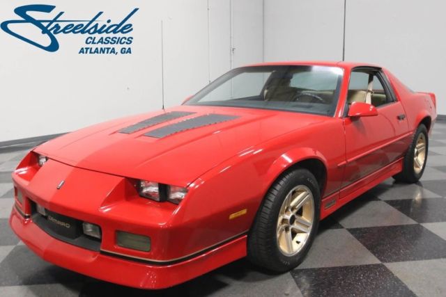 1986 chevrolet camaro iroc z/28 64095 miles red coupe 305 v8 4 speed automatic