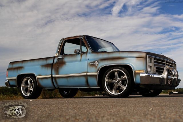 slammed silverado c10 chevy hot rat street rod patina pickup not air ride bagged