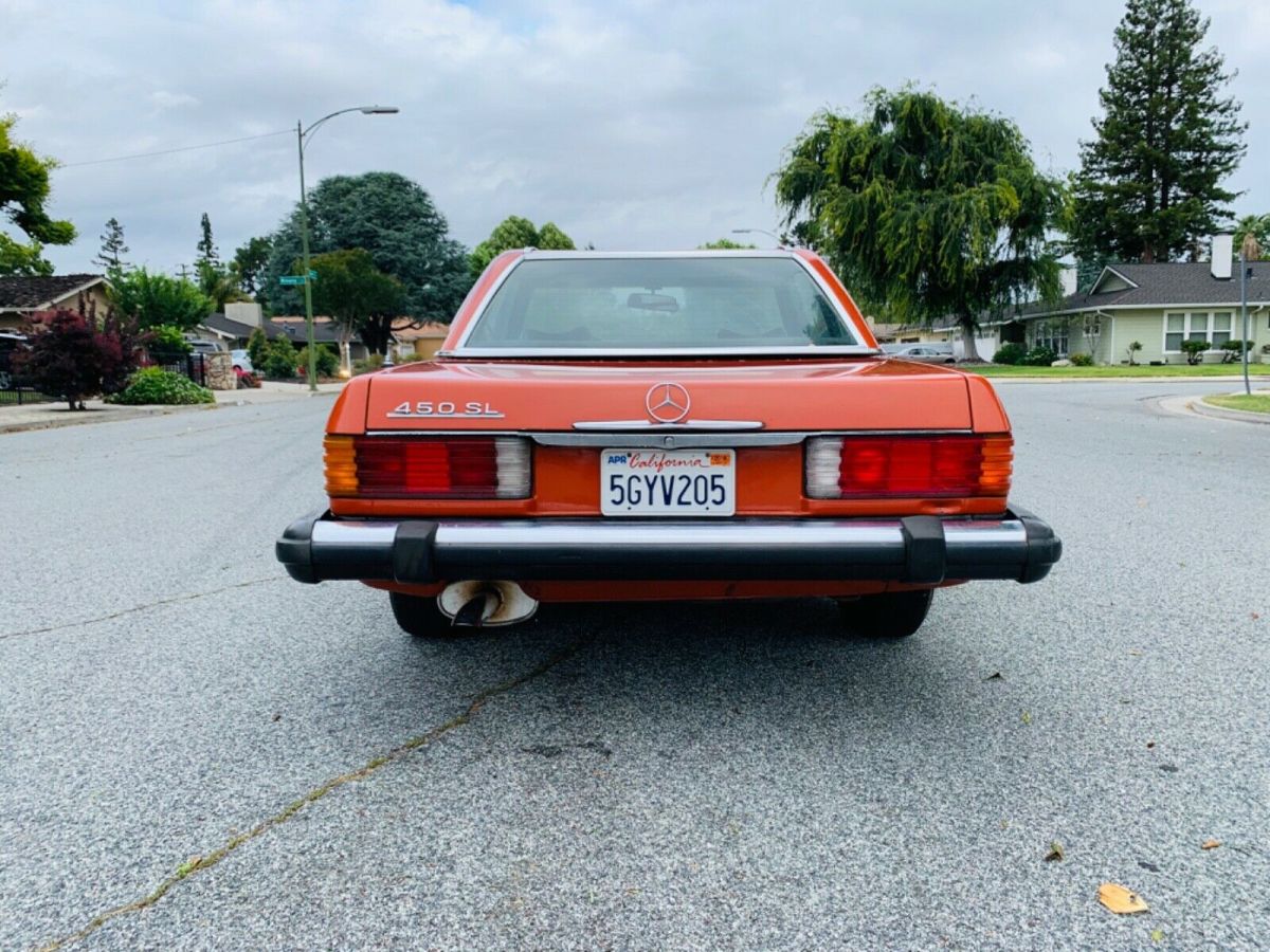 1974 mercedes 450sl orange with black interior - no rust - no accidents