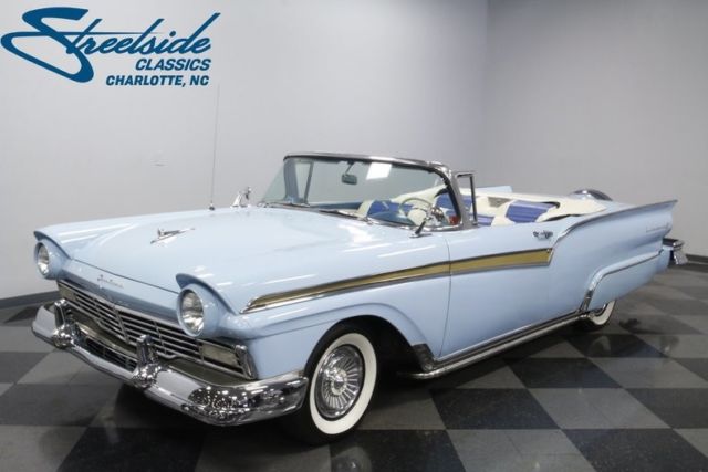 1957 ford fairlane 500 sunliner 9659 miles blue convertible 312 v8 3 speed autom