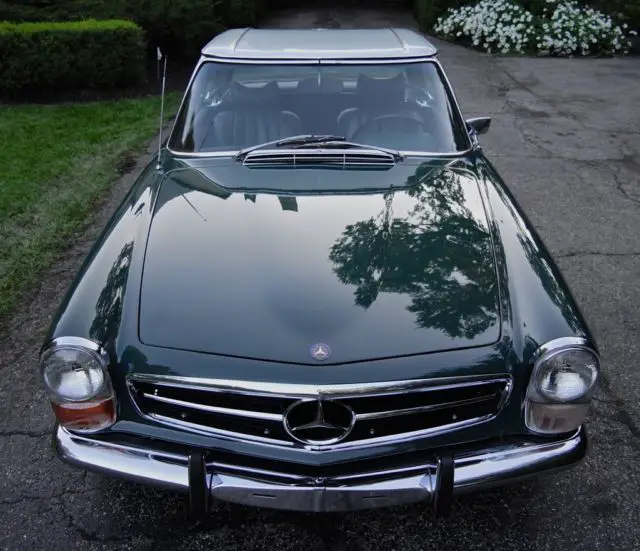 1971 mercedes benz 280sl auto a/c green/white 2-tone w/ green int no reserve
