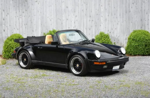 1988 porsche 930 turbo carrera turbo 80,280 miles black convertible h6 3.3l m