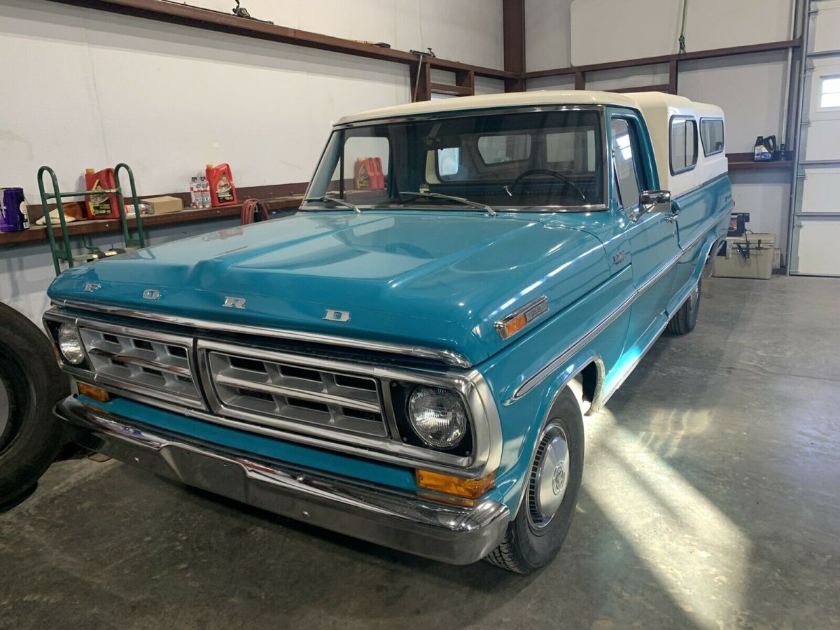 1971 ford f100 pickup blue rwd automatic sport custom