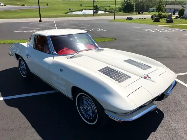 1963 chevrolet corvette restored*#smatch250hp*auto*white/red*splitwindow