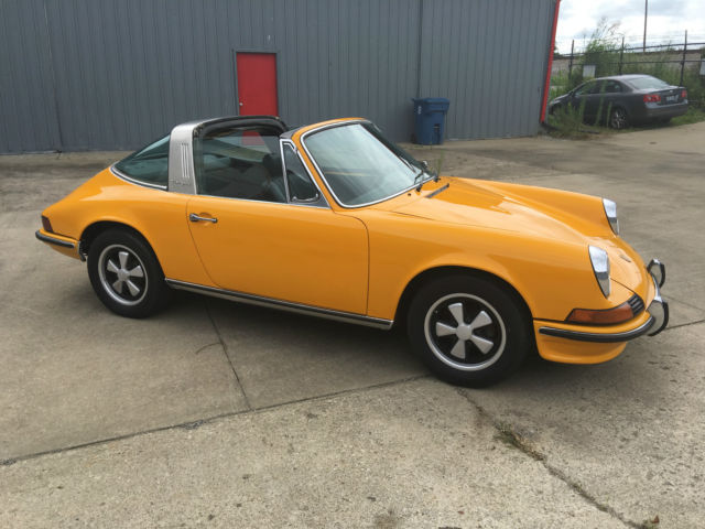 1973 vintage porsche 911t t/e targa rare signal yellow 2.4l mfi fuel injection