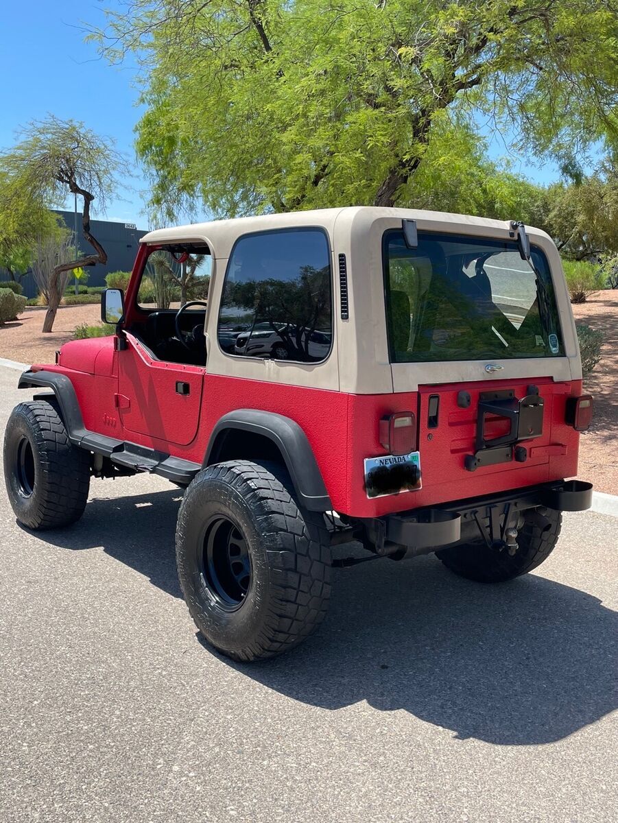 1987 jeep wrangler suv red 4wd automatic sport