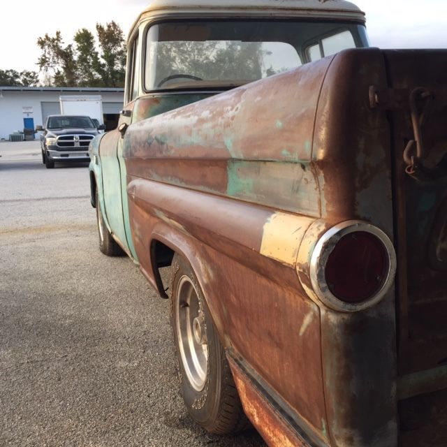 rare 1958 gmc v8 1/2 ton short bed barn find chevy truck c10 patina project nice