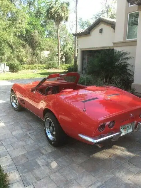 red 1969 corvette in mint condition