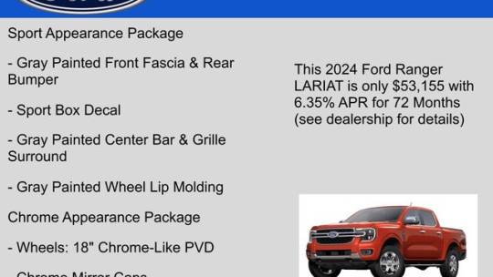 new 2024 ford ranger lariat supercrew 5' box 4wd