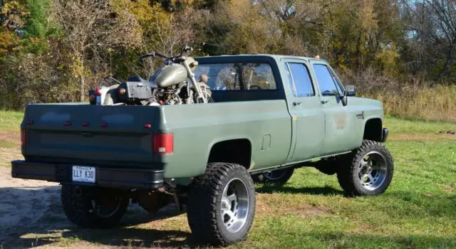 1986 chevrolet k30 crew cab 3+3 duramax diesel conversion custom squaremax lly