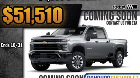 new 2025 chevrolet silverado 2500hd custom crew cab standard bed 4wd