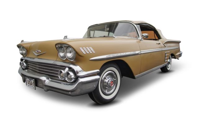 1958 chrevolet impala convertible anniversary gold - rare