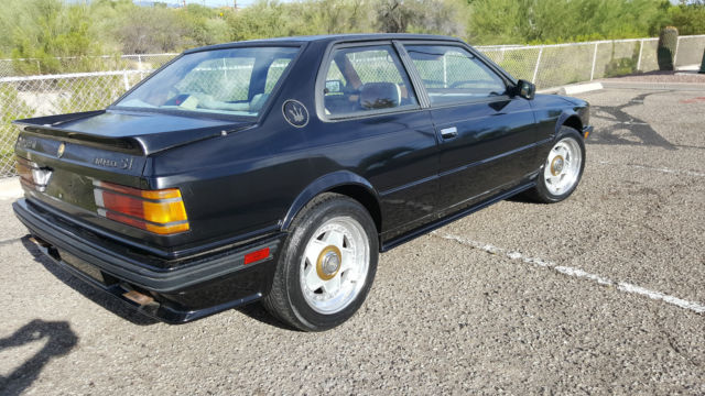 1987 maserati biturbo twin turbo. aftermarket intercoolers 400 hp black 5 speed