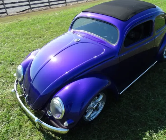 1956 volkswagen beetle bug purple chop-top suicide doors vw 56