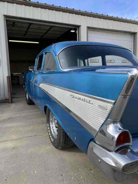 1957 chevrolet 210 sedan blue rwd automatic 210