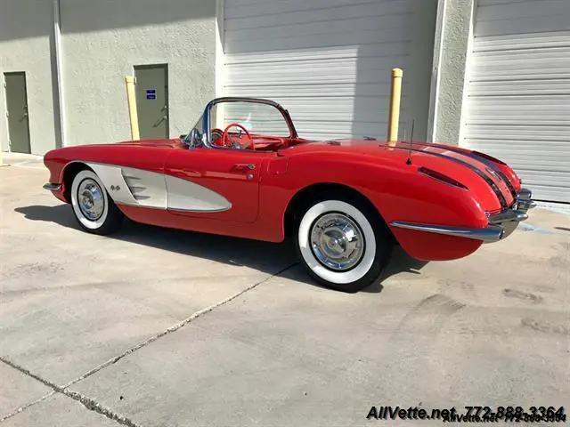 1958 chevrolet corvette restored red/red v8 4 spd ps & pb added