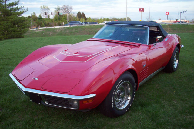 1971 corvette lt1 one owner convertible mille miglia red no hit car
