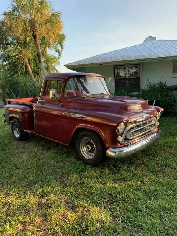 1957 chevrolet 3100 pickup red rwd manual 3100