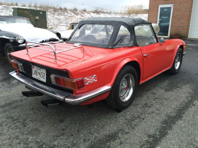 1976 triumph tr6 convertible nice driver pimento red with black interior