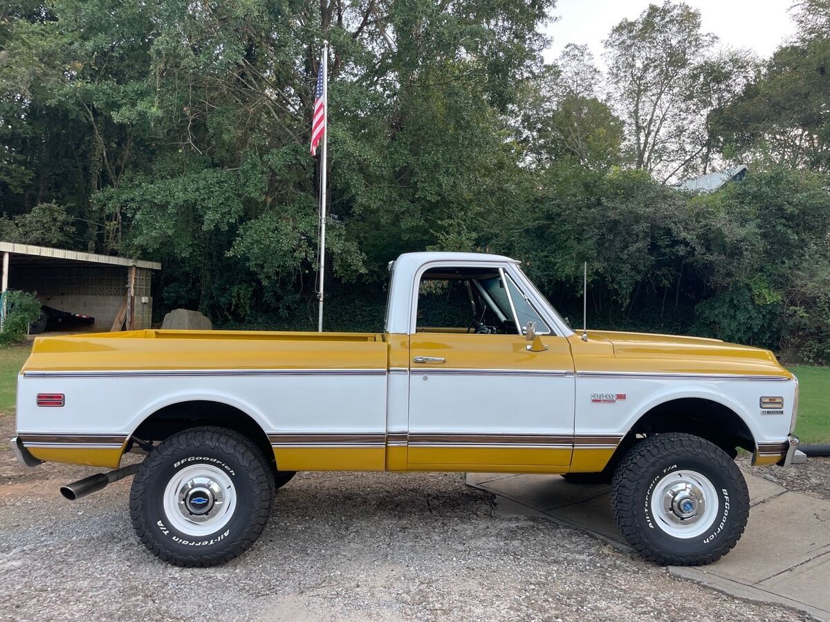 1972 chevrolet k10 cheyenne pickup yellow 4wd automatic 350 v8