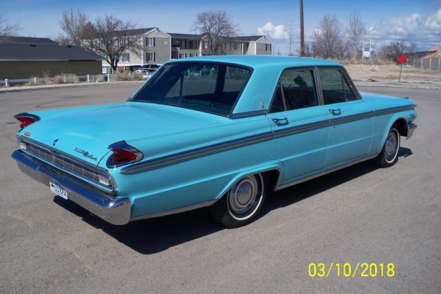 1963 mercury meteor custom, peacock turquoise 4-door sedan, original survivor