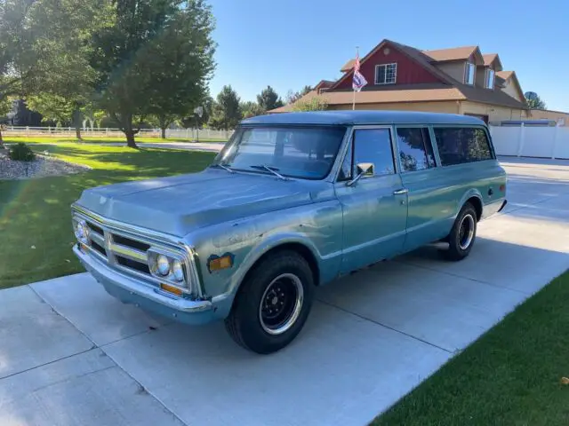 1971 gmc suburban blue rwd manual 2500