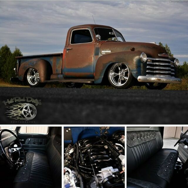 slammed restomod 3100 apache patina hot rat street rod leather c10 lsx swap ac