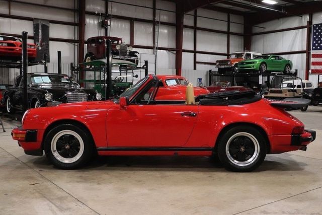 1988 porsche 911 cabriolet 68427 miles guards red convertible 3.2 liter g50 5-sp