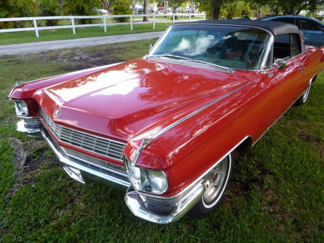 1964 cadillac eldorado convertible - beautiful new red paint and black top