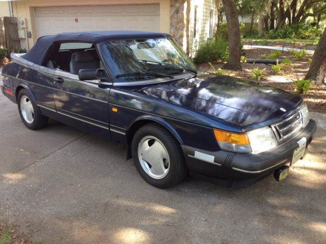 florida car 1993 saab 900 turbo convertible 69,500 mi. auto, newer top & more+++
