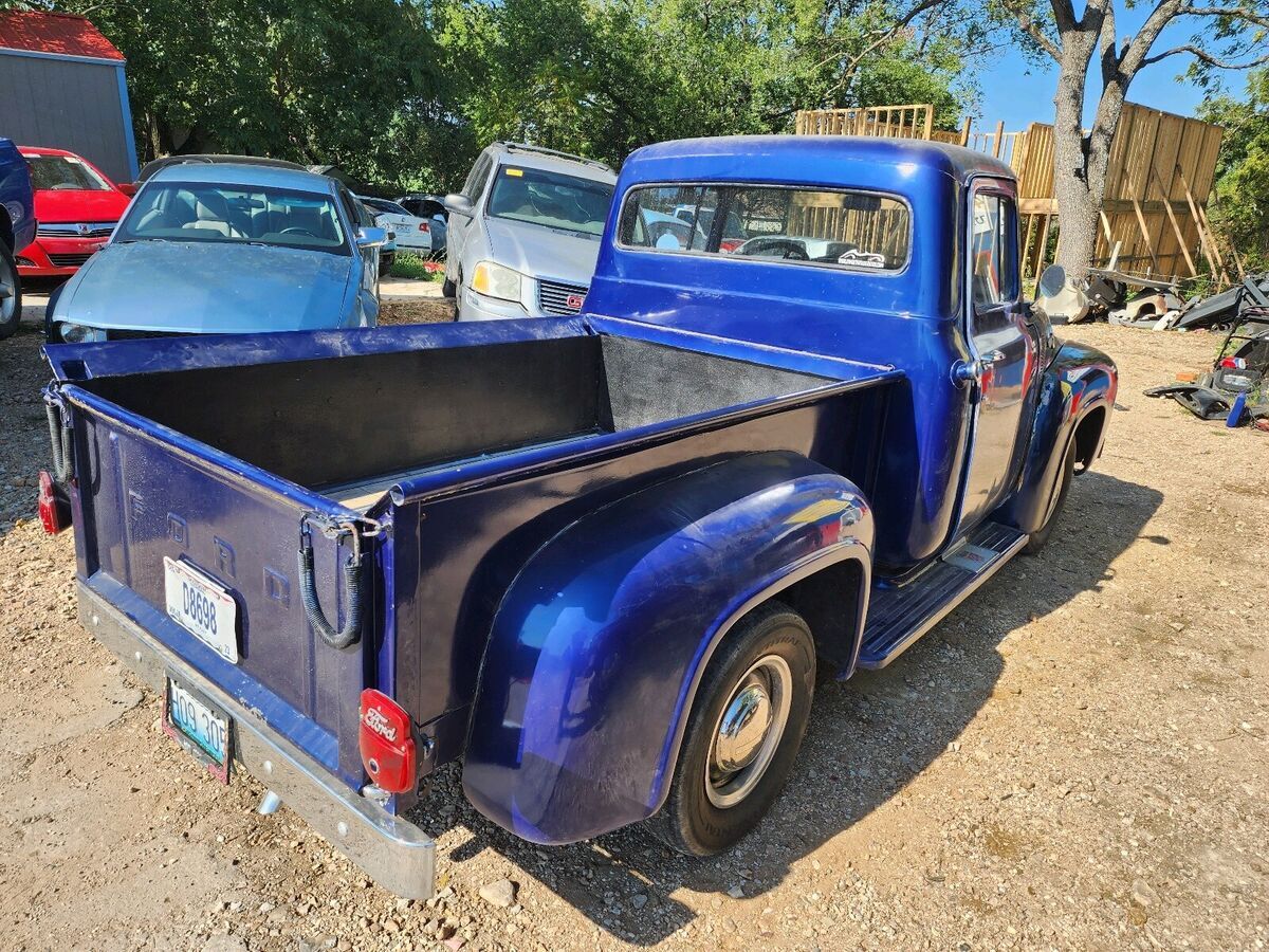 1956 ford f100 pickup blue rwd manual v8