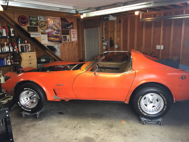 1975 corvette 63k miles *very desirable* orange flame/med saddle 4spd #s match