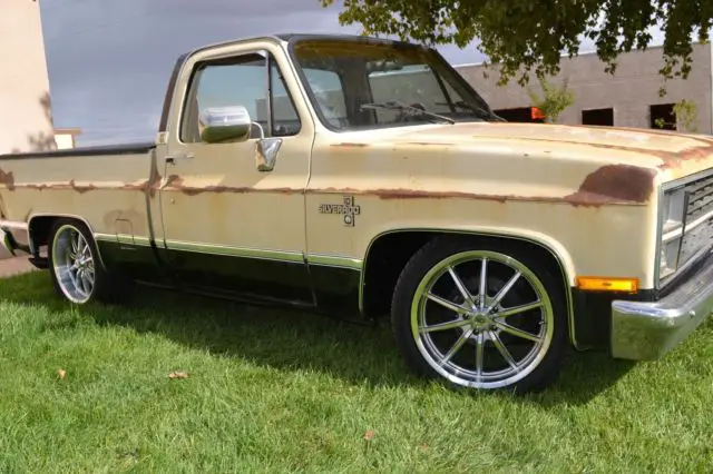 1984 chevy truck c-10, c10, silverado patina hot rod rat no reserve chop shop