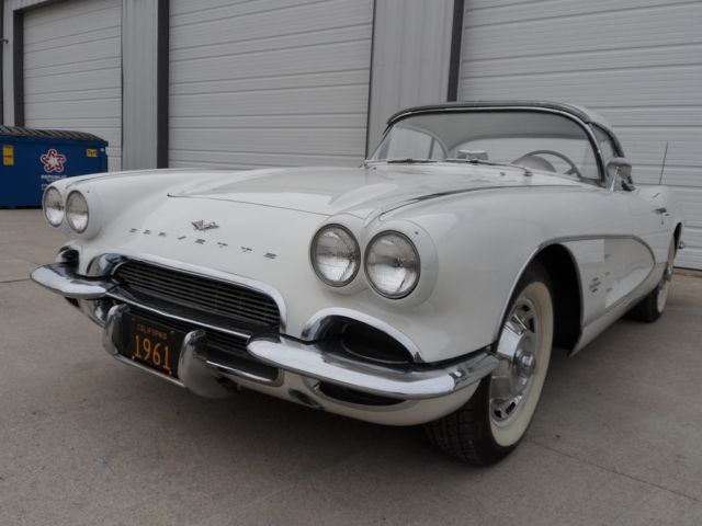 1961 chevy corvette convertible hard top, white wall tires, power glide