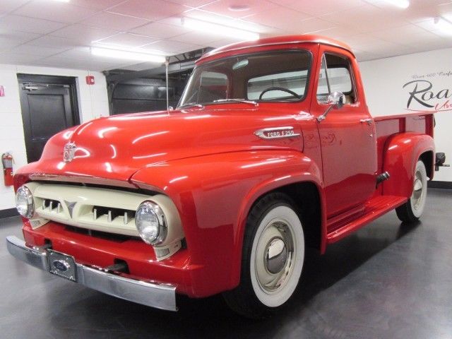 1953 ford f-250 regular cab 66,285 miles red 3 speed