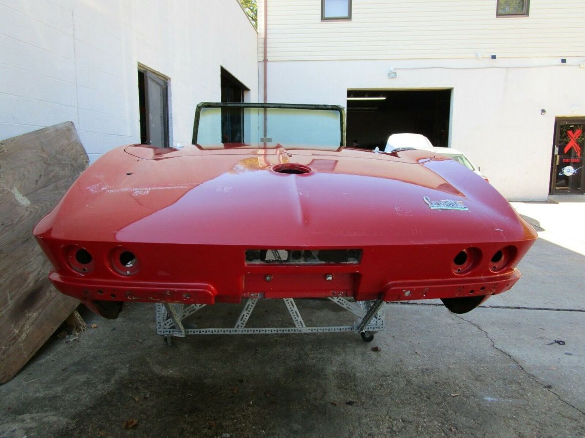 1967 corvette convertible bare body doors deck lid nice resto mod project ex 435