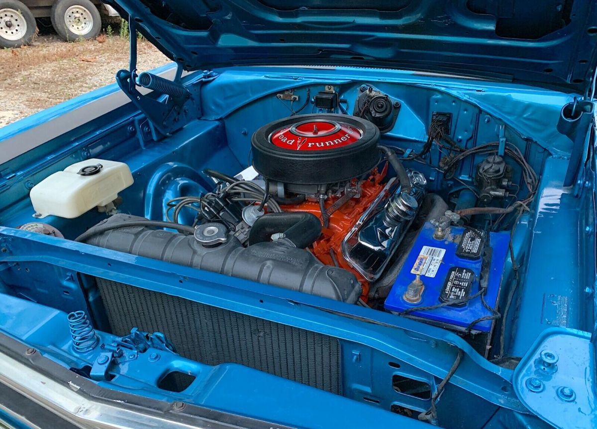 1969 roadrunner 383 4spd number match california solid metal beautiful b5 blue