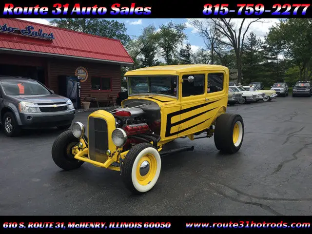 1930 ford tudor 3500 miles yellow sedan 355 3-speed automatic