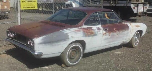 1965 corvair monza 2 dr. hardtop rolling body less drivetrain