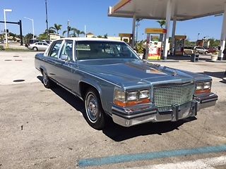 1987 cadillac fleetwood brougham d'elegance blue white leather 27000 org miles