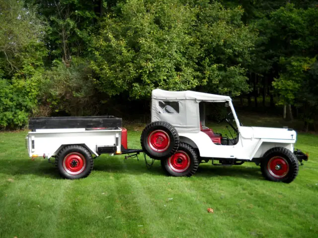 1950 willys jeep cj 3a 4wd all original frame off rust free turnkey w/trailer nr