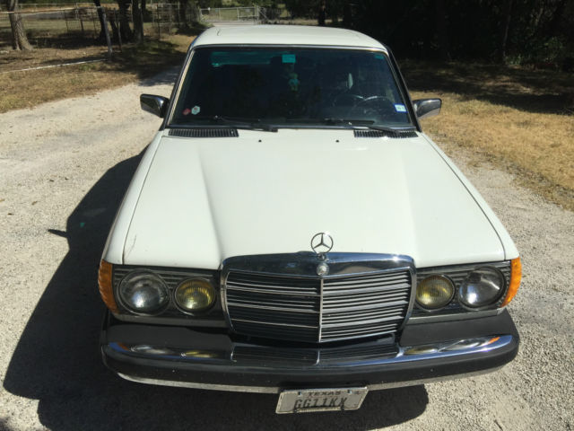 1985 white mercedes 300d, turbo diesel, good condition, 4-door sedan, sunroof