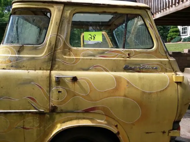 *1961 ford e100 5 window pick-up- chopped-lowered custom- barn find 460ci c.o.e