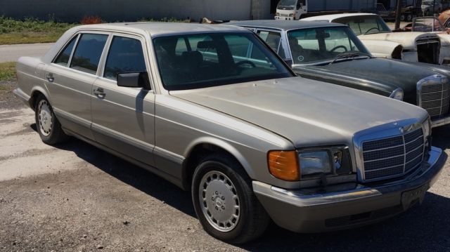 1987 mercedes 560sel lwb silver w/ red interior no rust needs tlc no reserve