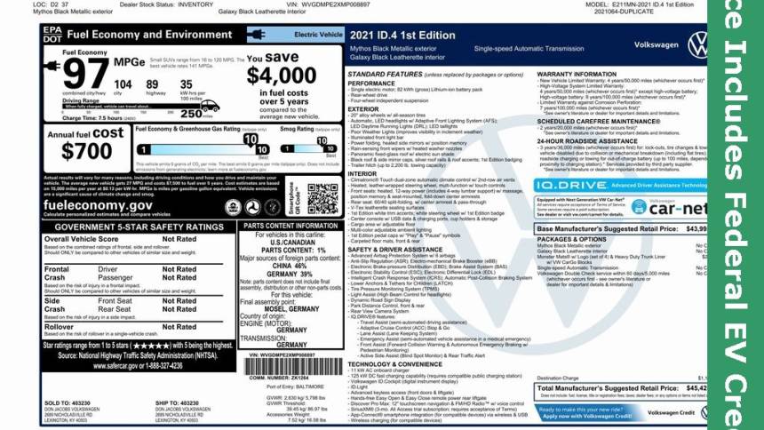 2021 volkswagen id.4 1st edition