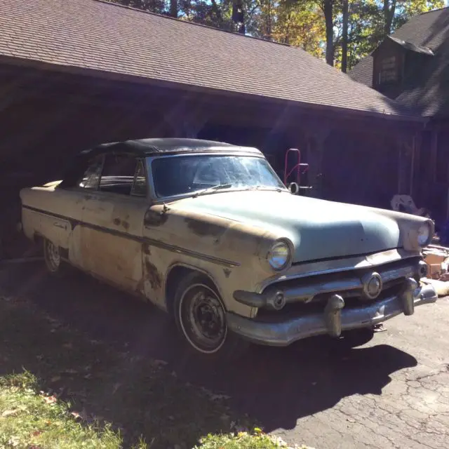 vtg 54 ford convertible w/parts -florida car -2 owner- barn find -needs restored