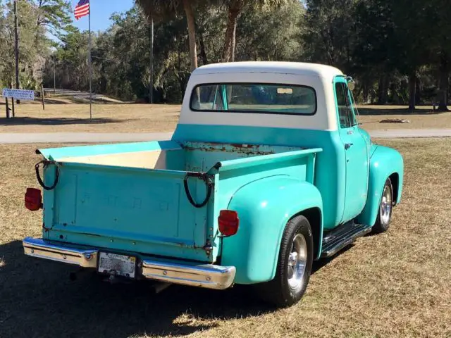 55 ford f100 f1 pick-up swb sub framed 5.0l a/c disc brakes restomod runs great