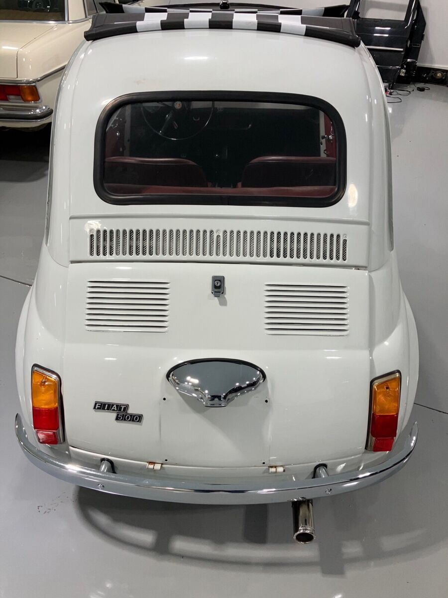 1974 fiat 500 convertible white rwd manual